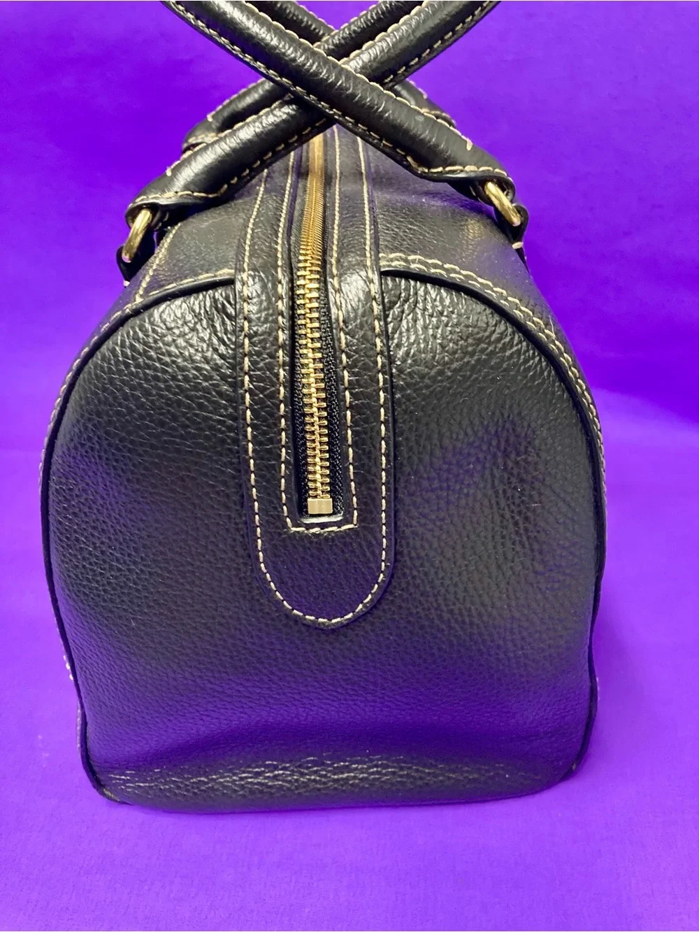 Ralph Lauren Black Top-Handle Bevington Satchel